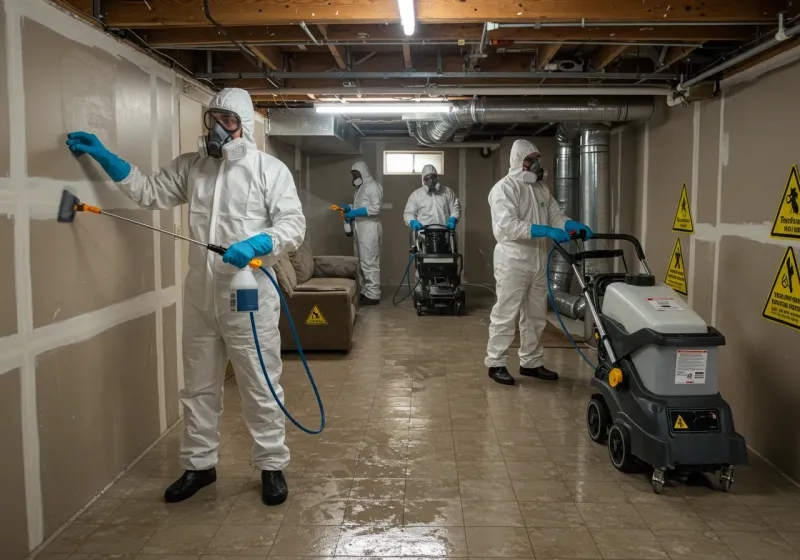 Basement Moisture Removal and Structural Drying process in Isle of Wight County, VA